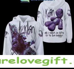 Korn Happy 3D Hoodie All I Want In Life Is To Be Happy Shirt