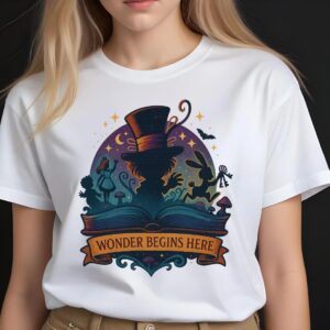 Wonder Begins Here Alice In Wonderland Inspired Crew Neck Shirt Unisex 3