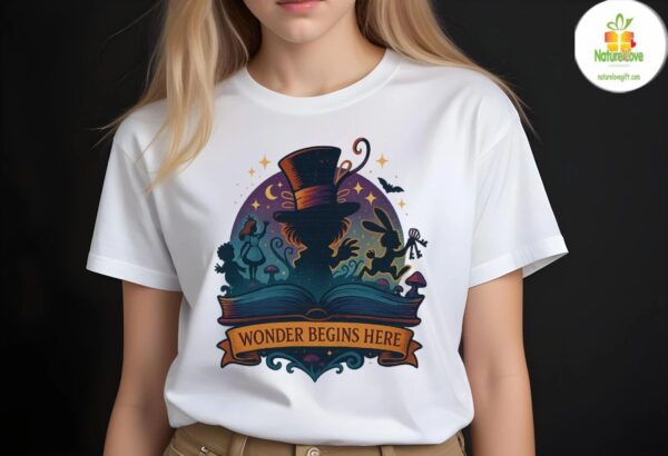 Alice in Wonderland Shirt Wonder Begins Here Unisex Crew Neck