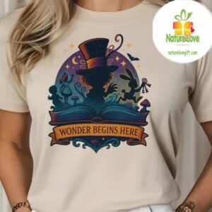 Wonder Begins Here Alice In Wonderland Inspired Crew Neck Shirt Unisex 5