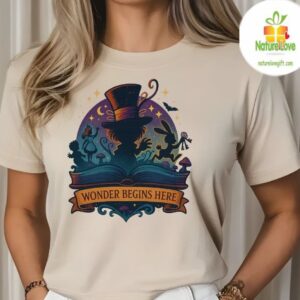 Wonder Begins Here Alice In Wonderland Inspired Crew Neck Shirt Unisex 9