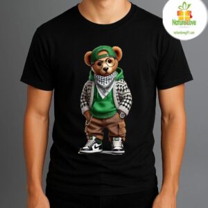 Boys Bear Polo Shirt Urban Streetwear Youth Tee