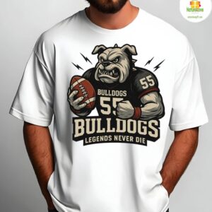 Bulldogs Football Legends Never Die T shirt Game Day Spirit Tee Mens S 2xl 6