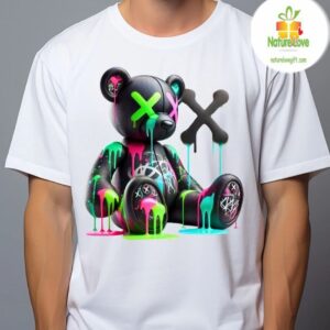 Neon Colorful Bear Drip Streetwear Apparel T Shirt 2
