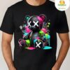 Colorful Teddy Bear Drip Streetwear T Shirt Neon Apparel