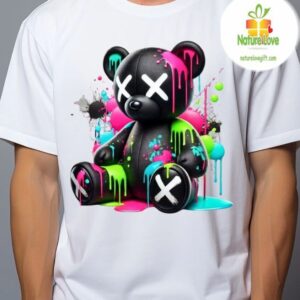 Neon Colorful Teddy Bear Drip Streetwear Apparel T Shirt 5