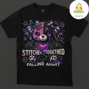 Sad Teddy Bear Shirt – Emo Kawaii Gothic Top 2