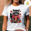 Football Raccoon Tshirt Fall Animal Sports Fan Tee