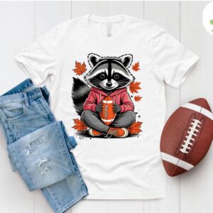 Raccoon Football T shirt Fall Vibes Animal Sports Fan Tee 2