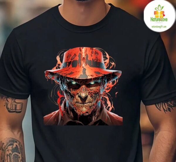Freddy Krueger Horror Characters Graphic Tee Crew Neck T Shirt