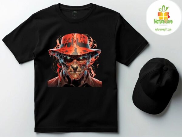 Freddy Krueger Horror Characters Graphic Tee Crew Neck T Shirt