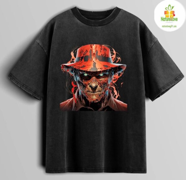 Freddy Krueger Vintage Graphic Oversized T-Shirt Ash Black
