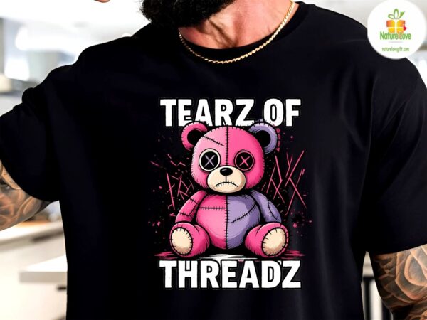Gothic T-shirt Sad Patch Bear Tee Limited Edition Streetwear Tearz Of Threadz