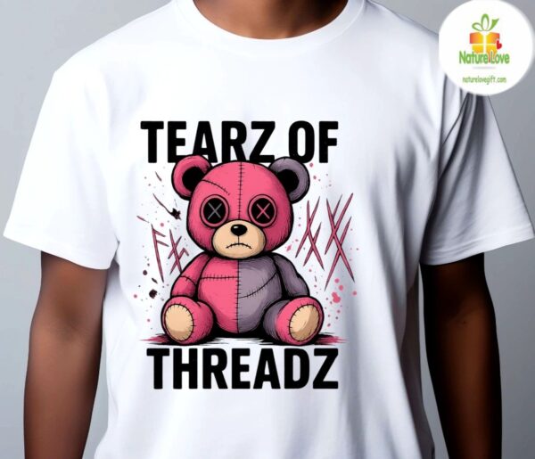 Gothic T-shirt Sad Patch Bear Tee Limited Edition Streetwear Tearz Of Threadz