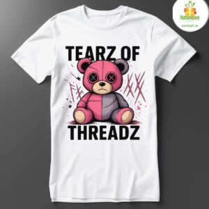 Tearz Of Threadz Sad Patch Bear T shirt Gothic Streetwear Tee limited Edition 7