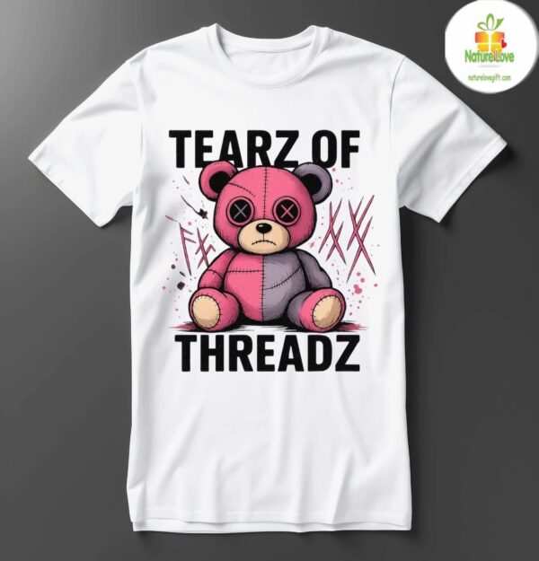 Gothic T-shirt Sad Patch Bear Tee Limited Edition Streetwear Tearz Of Threadz