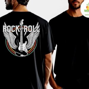 Guitar Player T-Shirt Rock N Roll Angel Wings Music Tee