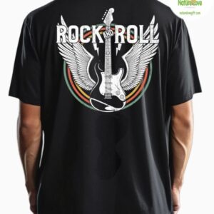 Rock N Roll Angel Wings Music Guitar Player T shirt 2
