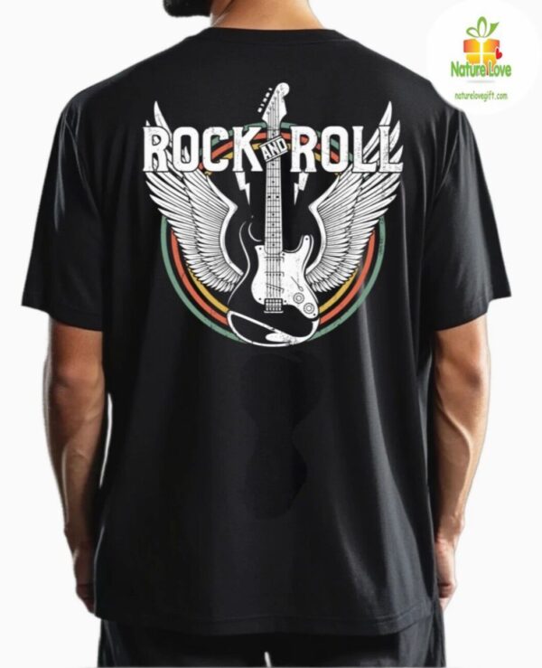 Guitar Player T-Shirt Rock N Roll Angel Wings Music Tee