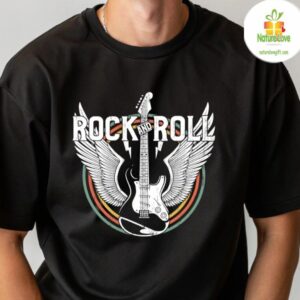 Rock N Roll Angel Wings Music Guitar Player T shirt 5