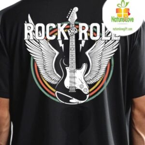 Rock N Roll Angel Wings Music Guitar Player T shirt 6