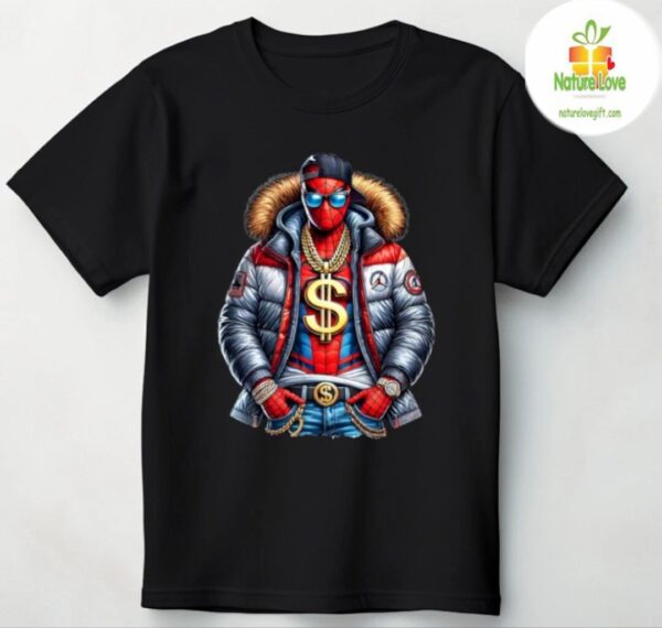 Hip Hop Graphic Tee Superhero Streetwear T Shirt for Men Women