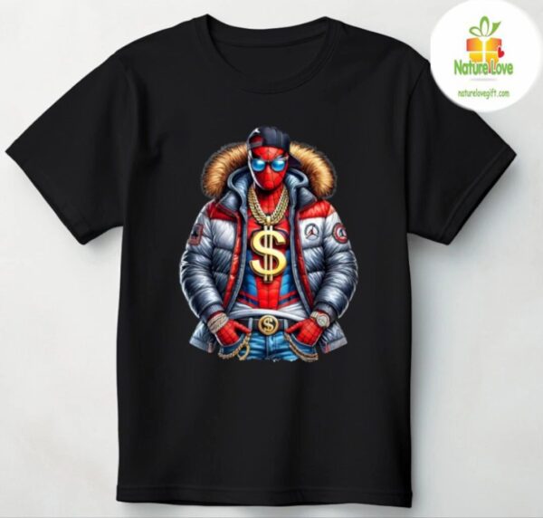 Hip Hop Graphic Tee Superhero Streetwear T Shirt for Men Women