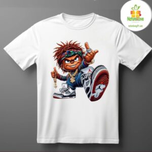 Hip Hop Kid Rapper Cartoon Tshirt Streetwear Graphic Tee