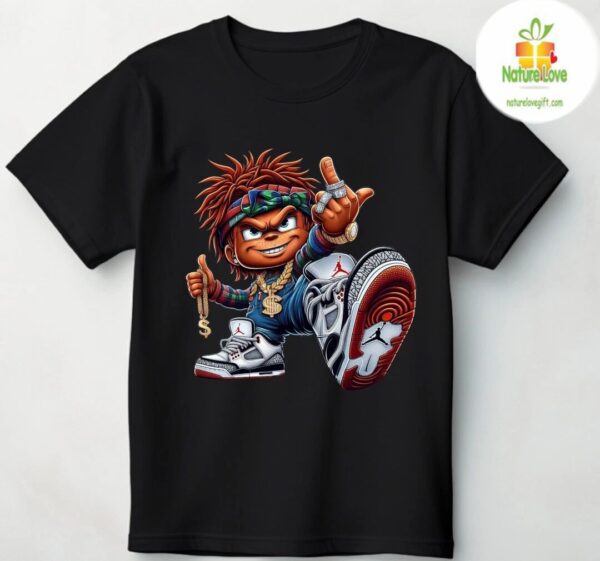 Hip Hop Kid Rapper Cartoon Tshirt Streetwear Graphic Tee