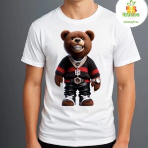 Exclusive Hip Hop Teddy Bear Tee Cool Urban Streetwear Graphic Boys T Shirt 1
