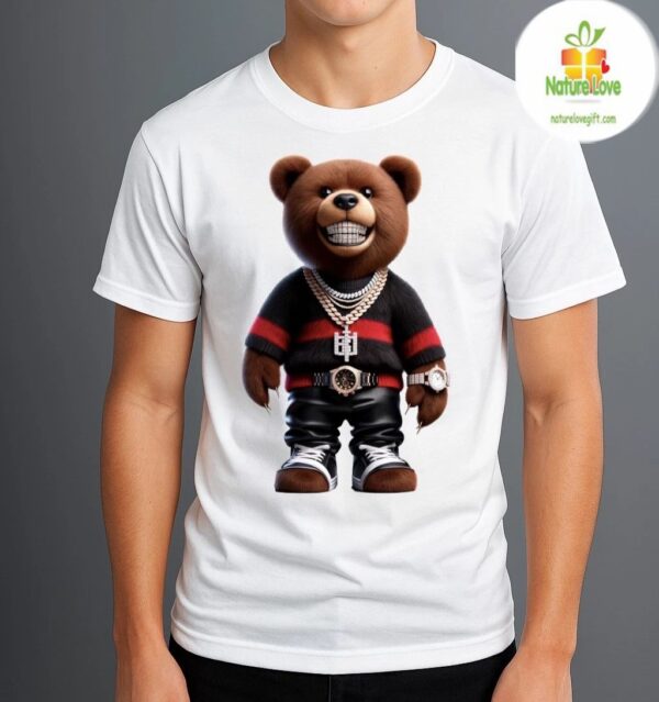 Hip Hop Teddy Bear T Shirt Cool Urban Streetwear for Boys