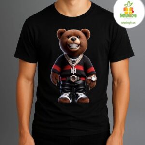 Exclusive Hip Hop Teddy Bear Tee Cool Urban Streetwear Graphic Boys T Shirt 4