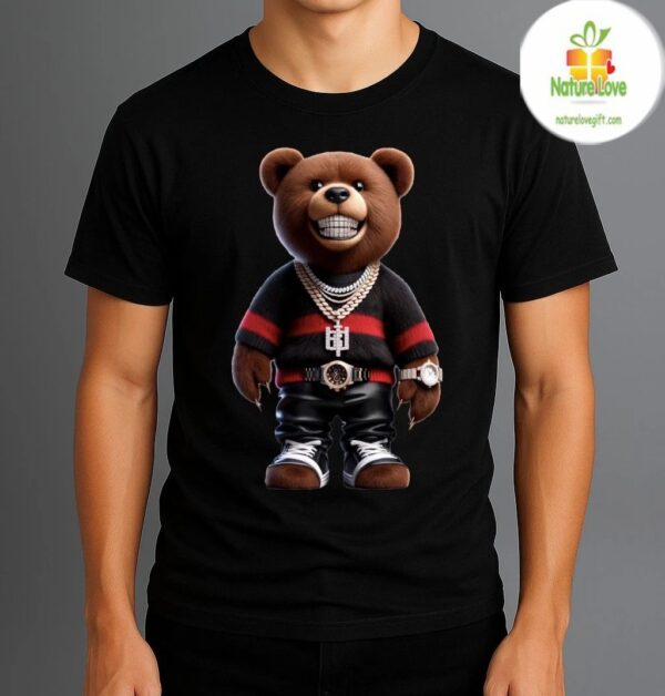 Hip Hop Teddy Bear T Shirt Cool Urban Streetwear for Boys