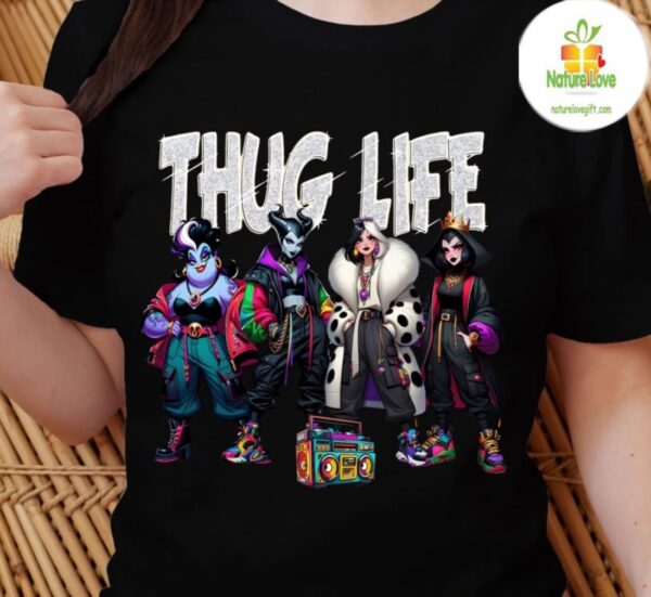 Hip Hop Thug Life Villain Queens Cartoon Streetwear Tee