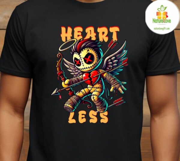 Horror Cartoon Graphic T-Shirt Funny Scary Heartless Design