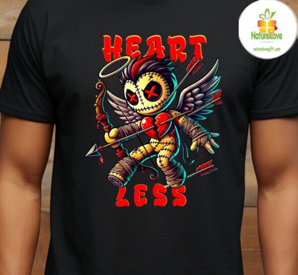 Horror Cartoon Graphic T-Shirt Funny Scary Heartless Design