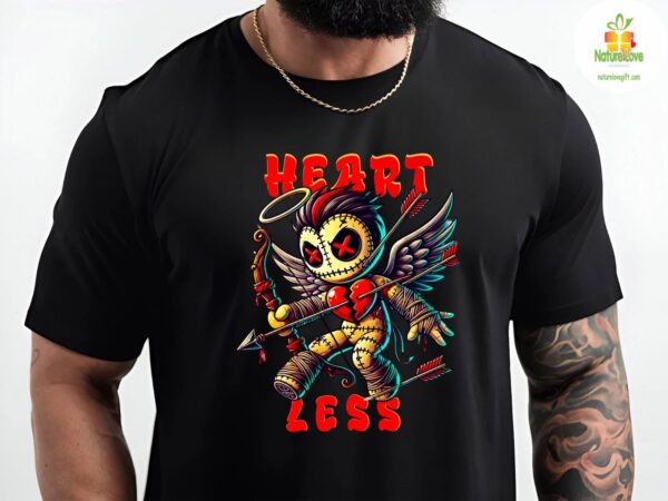 Horror Cartoon Graphic T-Shirt Funny Scary Heartless Design