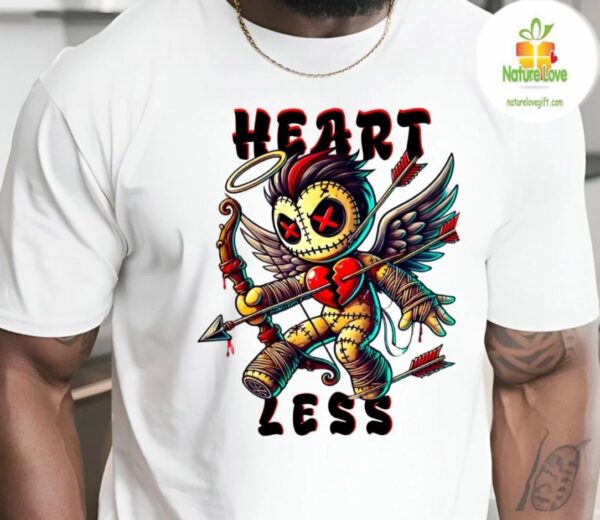 Horror Cartoon Graphic T-Shirt Funny Scary Heartless Design