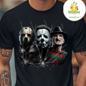 Horror Killer Characters Graphic Tee Crew Neck T-Shirt