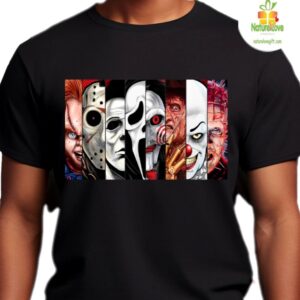 Halloween Icon Horror Movie Killers Mashup Characters T shirt For Men And Women 5