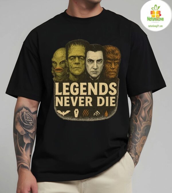 Horror Movie Monsters T-Shirt Classic Inspired Legends Never Die Tee