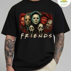 friends Inspired Horror Movie Characters Parody Tee Halloween Funny Scary 2