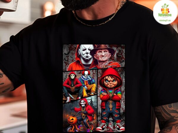 Horror Movie Shirt Classic Iconic Figures Graphic Tee