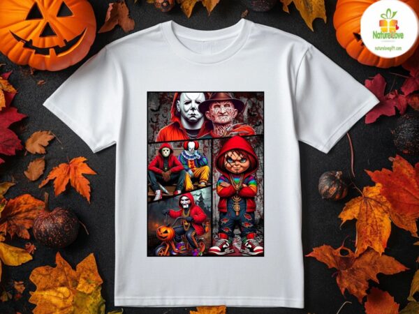 Horror Movie Shirt Classic Iconic Figures Graphic Tee