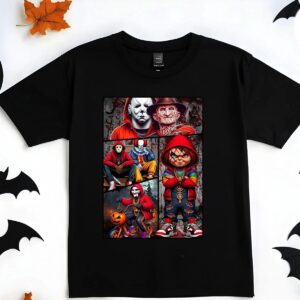 Classic Horror Movie Inspired Shirt Iconic Figures Graphic Tee 3