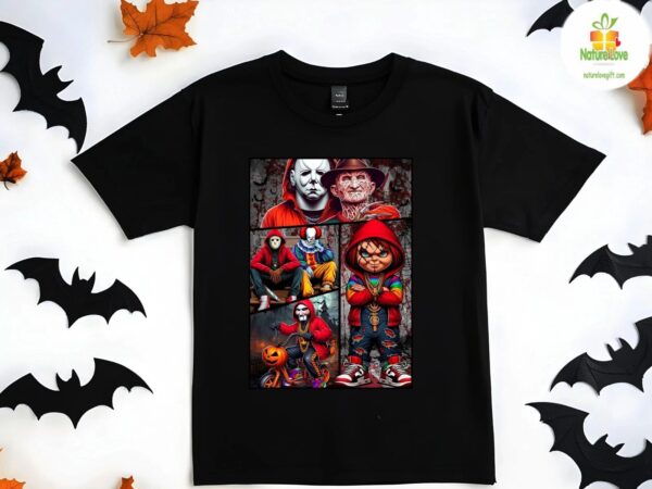 Horror Movie Shirt Classic Iconic Figures Graphic Tee