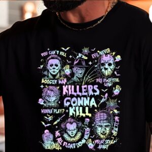 Killers Gonna Kill Horror Movie Shirt Halloween Slasher Tee Scary Retro Graphic 2
