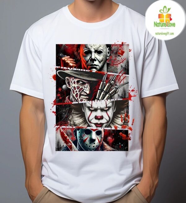 Horror Movie Tshirt Halloween Fan Gift for Horror Icons Fans