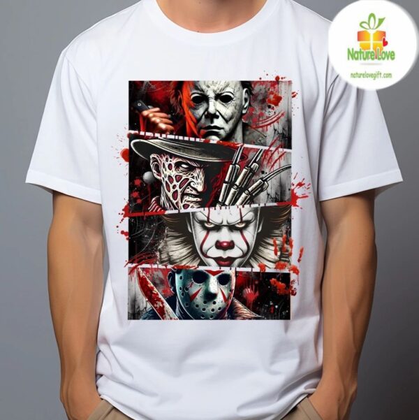 Horror Movie Tshirt Halloween Fan Gift for Horror Icons Fans