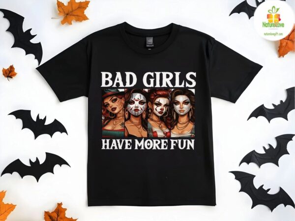 Horror Shirt Bad Girls Creepy Cute Villains Tee Halloween Graphic Top